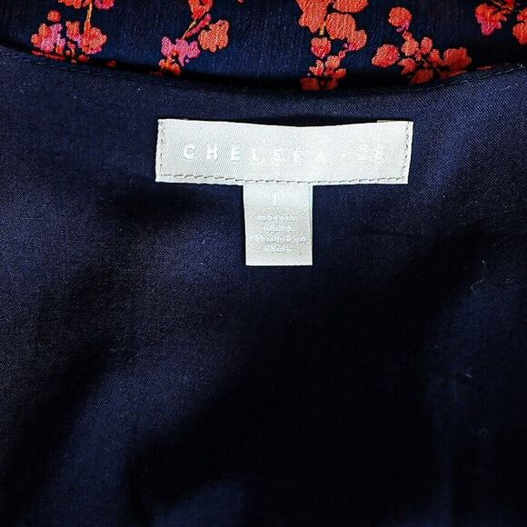 Nordstrom Chelsea28 Navy Orange Floral Print Maxi Dress Size L NWT - Picture 6 of 8